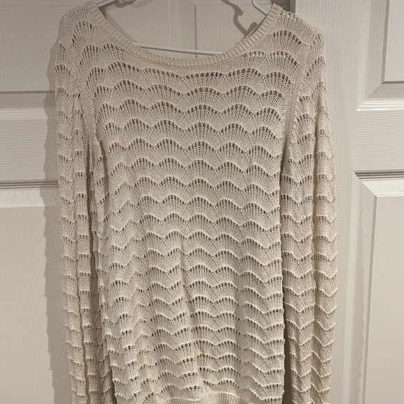 LOFT Sweaters - Loft outlet Elegant Cream Knit Sweater size large open back